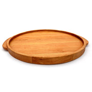 J.K. Adams | Cherry Round Wooden Serving Tray: 18 cherry wood platter with a slight rim, ideal for serving pizzas, cheeses, and charcuterie, perfect for entertaining or everyday use.