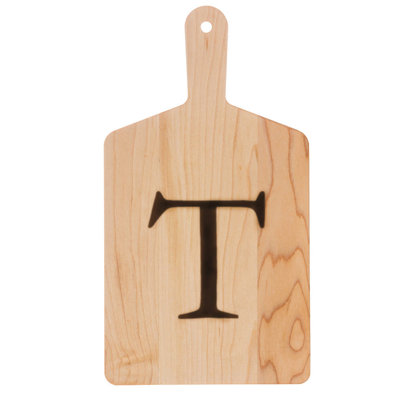 J.K. Adams | Monogrammed Maple Cheese Board, Letter T