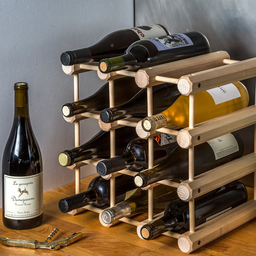 J.K. Adams Ash Wood 12-Bottle Wine Rack - Thumbnail 5