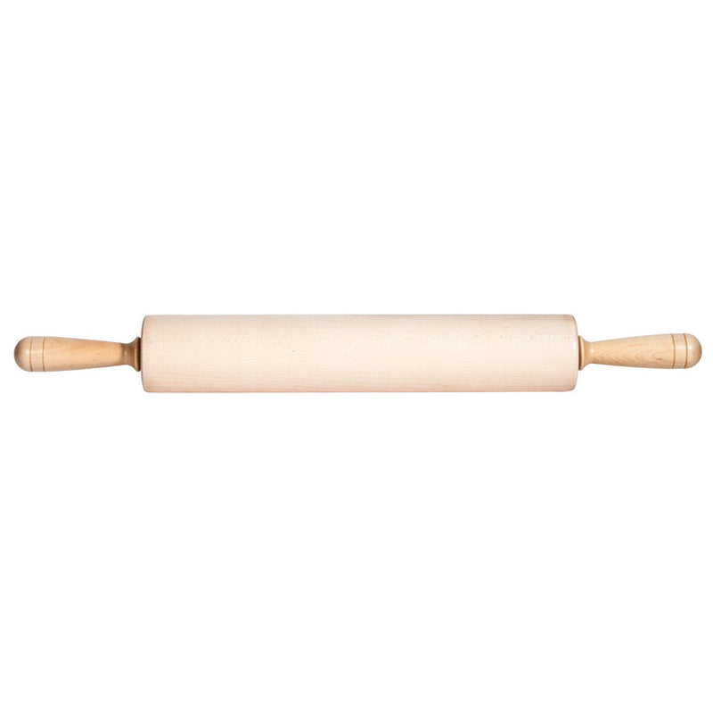 J.K. Adams | Patisserie Rolling Pin: Traditional wooden pin with precision steel ball bearings, waxed hardwood barrel, and crafted handles, ideal for passionate bakers from Athens Cooks.