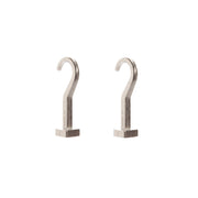 J.K. Adams | Pot Hooks: Two nickel-plated stainless-steel J-hooks for hanging cookware, compatible with all pot racks, allowing versatile pan orientation.