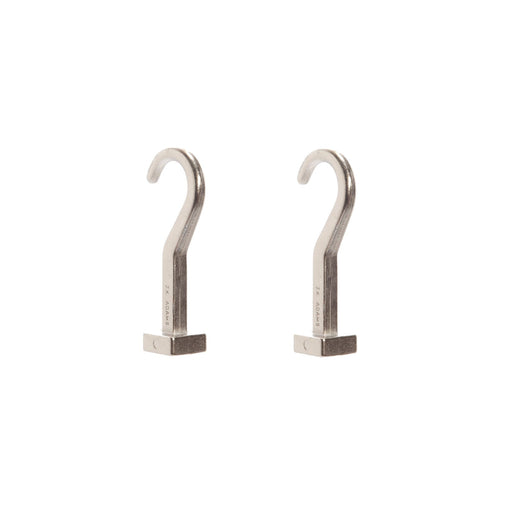 J.K. Adams | Pot Hooks: Two nickel-plated stainless-steel J-hooks for hanging cookware, compatible with all pot racks, allowing versatile pan orientation.