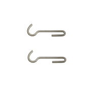 J.K. Adams | Utensil Hooks, Set of 2, designed for hanging items on a pot rack; nickel-plated metal hooks from Athens Cooks for versatile kitchen organization.