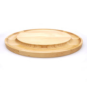 J.K. Adams | Maple Round Cheese Board with Cracker Groove features a circular design with compartmentalized edges and an elevated center for elegant cheese and appetizer presentation.