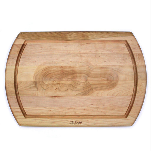 J.K. Adams | Maple Reversible Carving Board with juice groove and maker's logo, ideal for carving meats and holding large foods securely.