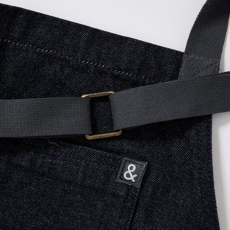 Hedley & Bennett Essential Apron, Jack Navy Denim — construction detail