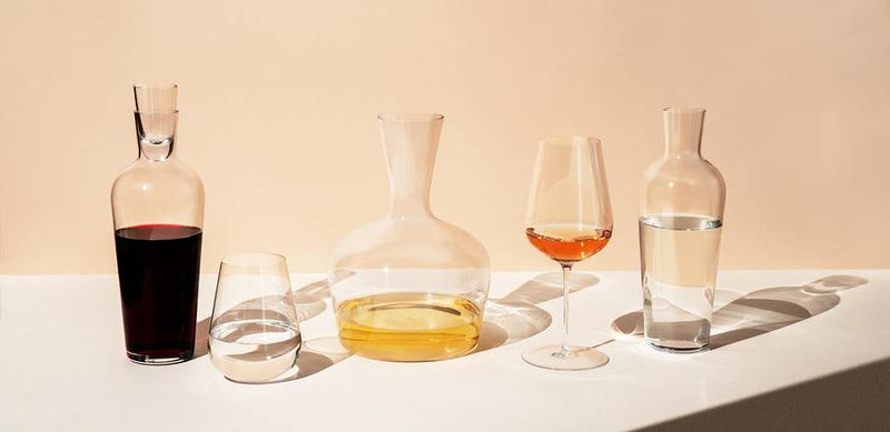 Richard Brendon | Jancis Robinson Stemless Wine & Water Glass Set of 2 displayed on a table, showcasing elegant drinkware suitable for refined dining experiences.