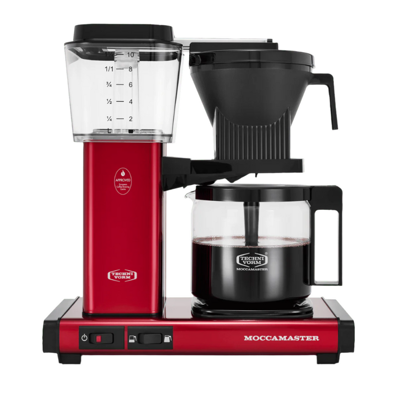 Moccamaster | KBGV Select Coffee Brewers - Terracotta with selector switch for half or full carafe, featuring a hotplate to maintain optimal coffee temperature.
