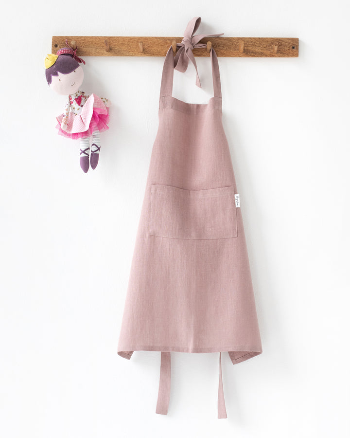 MagicLinen | Kid's Linen Aprons - Woodrose 7-10 Years, designed for style and functionality, perfect for young chefs during kitchen activities or crafts.