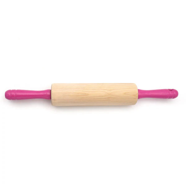 J.K. Adams Kid's Rolling Pin - Red, designed for young bakers, features vibrant handles, ideal for baking and crafting at Athens Cooks.
