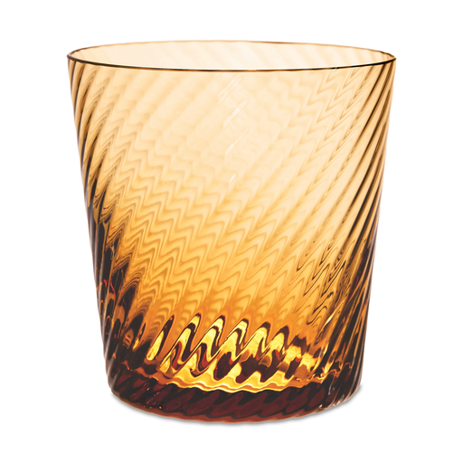Match | Lando Double Old Fashioned Glass, Twist: An amber-tinted glass with a subtle spiral texture, perfect for enhancing your barware collection.