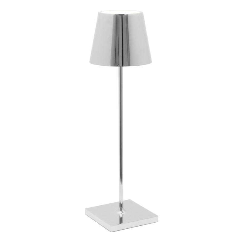Zafferano America | Poldina Pro Cordless Lamp, Glossy Chrome