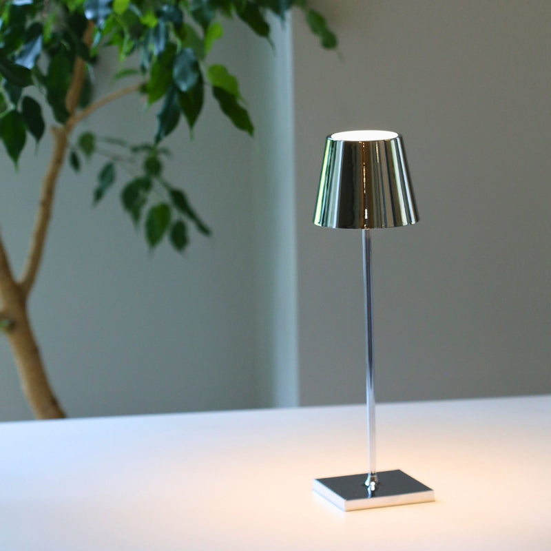 Zafferano America | Poldina Pro Cordless Lamp, Glossy Chrome