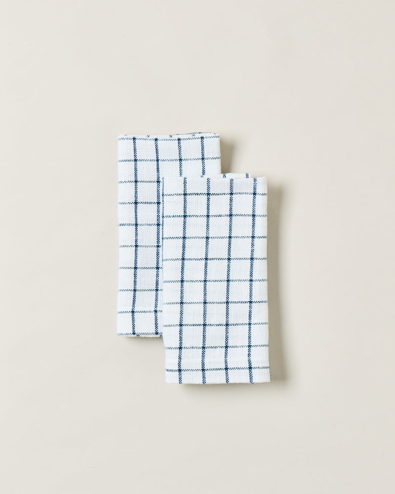 Farmhouse Pottery | Pantry Cotton Check Napkins, White + Navy
