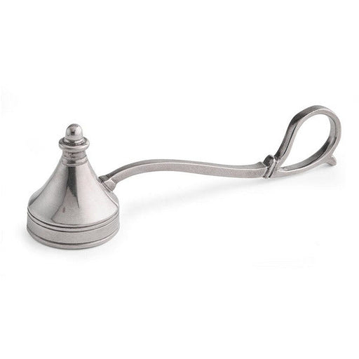 Arte Italica & Crown Linen Designs | Lucia Snuffer: A small metal candle snuffer with a bell-shaped end, ideal for safely extinguishing candles without wax splatter.