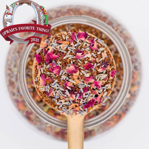 The Chai Box | Lavender Nights - Caffeine Free Rooibos Lavender Tea - 6.0oz pouch with aromatic dried floral accents and cardamom, inspired by Himalayan valleys.