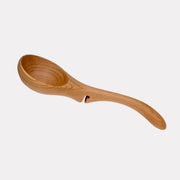 Jonathan's Spoons Cherry Wood Ladle, part of the Lazy Spoon® + Ladle Collection, shown elegantly resting on a pot, highlighting its mess-free, practical design.