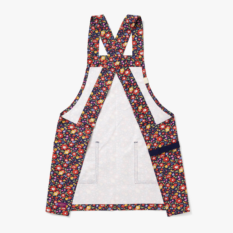 Hedley & Bennett Liberty Smock Apron, Betsy Meadow Navy — fabric and construction detail