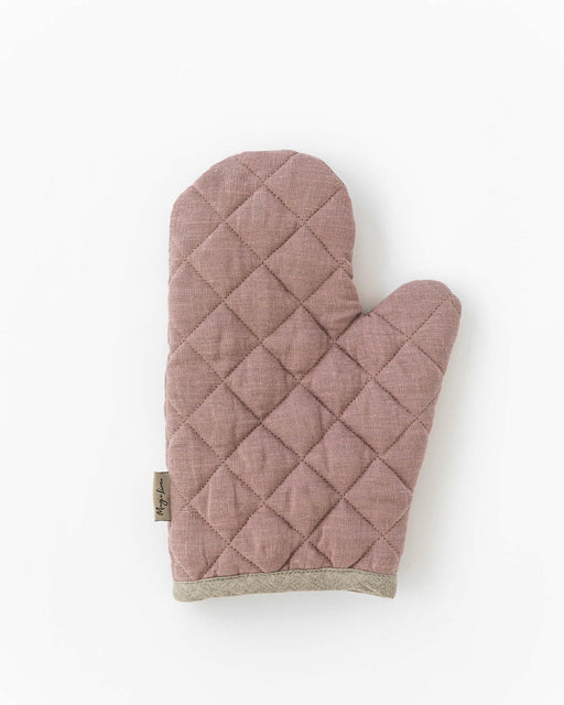 MagicLinen | Linen Oven Mitts - Chocolate Brown, featuring quilted exterior and heat-insulating padding, designed for safe, stylish cooking in Athens Cooks' kitchen collection.