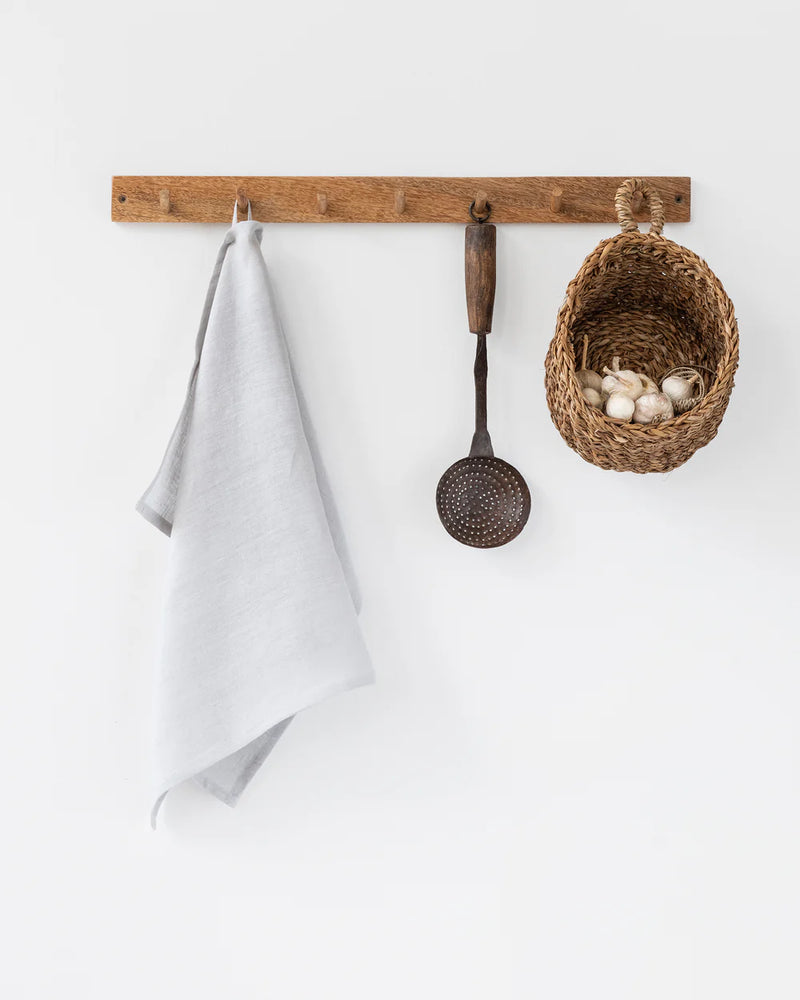 MagicLinen | Linen Tea Towels - Forest Green, featuring a handy loop for easy hanging, perfect for drying dishes and enhancing kitchen decor with style and practicality.