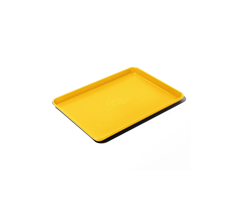 Great Jones | Little Sheet - Pepper, a compact, quarter-sized nonstick baking tray, ideal for small ovens, perfect for cookies or reheating, showcased in Athens Cooks' curated kitchenware.