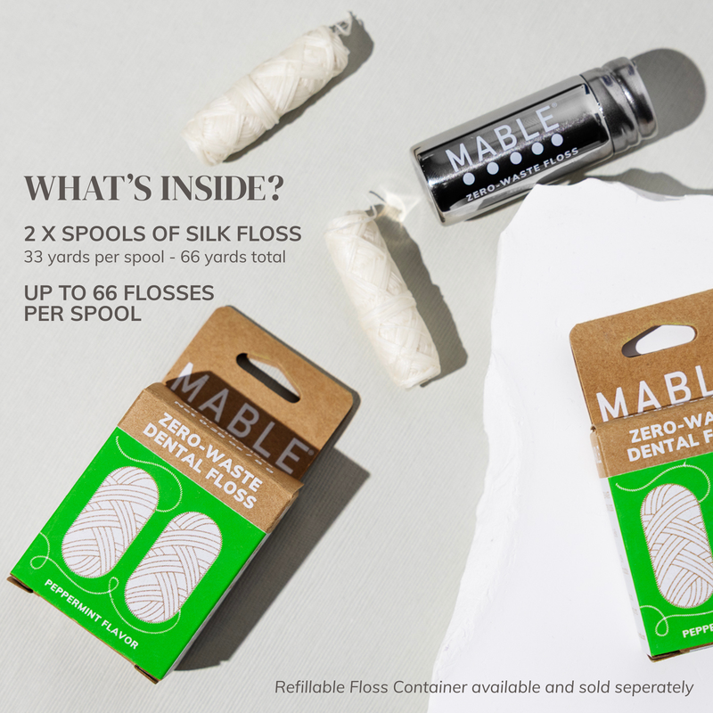 MABLE | Silk Dental Floss Refill, 2 Pack