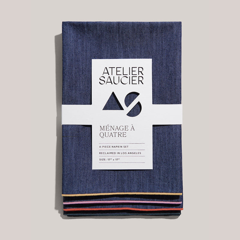 Atelier Saucier | Rainbow Denim Napkins