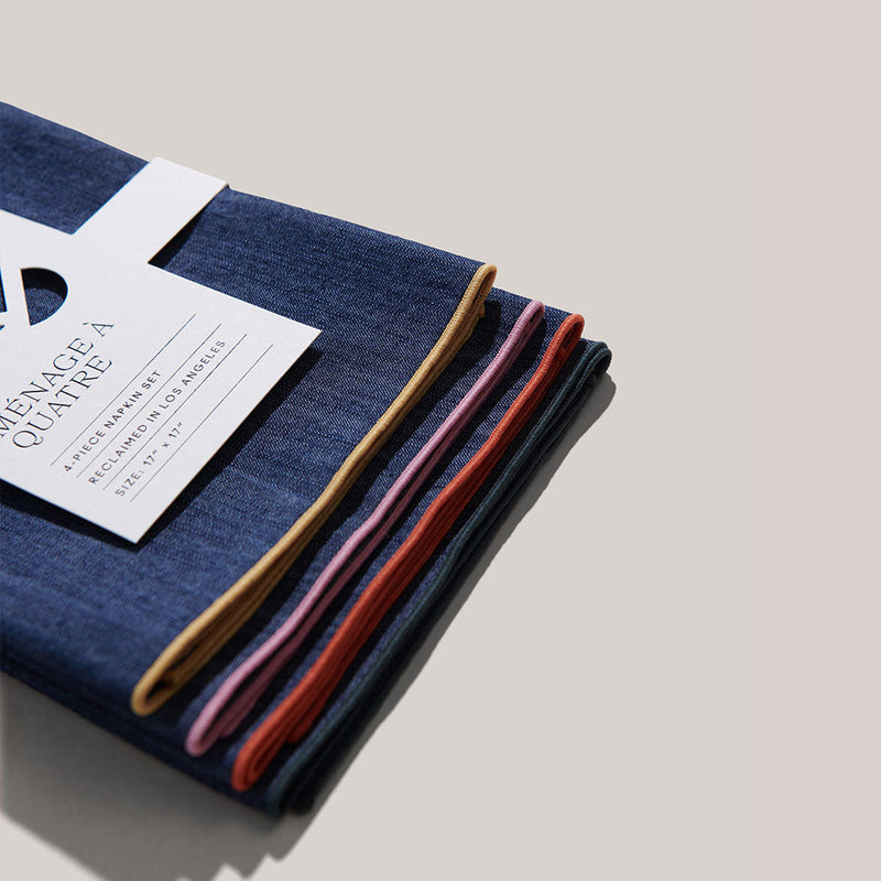 Atelier Saucier | Rainbow Denim Napkins