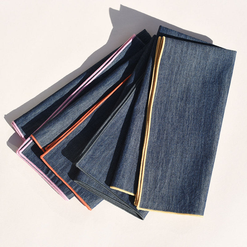 Atelier Saucier | Rainbow Denim Napkins