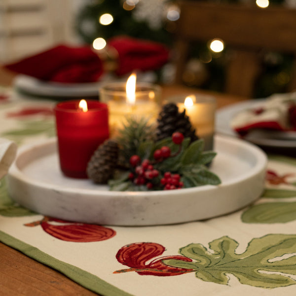 Couleur Nature | Fig Table Runner, Red/Green