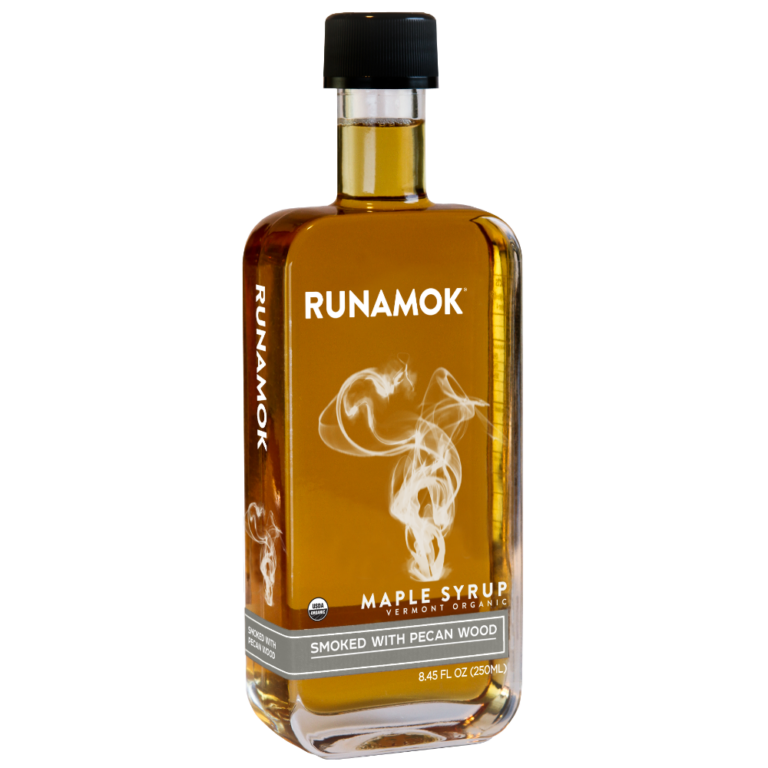 Runamok | Maple Syrups - Smoked with Pecan Wood in a glass bottle, ideal for enhancing fall flavors on waffles or pancakes, embodying Athens Cooks' curated specialty foods.