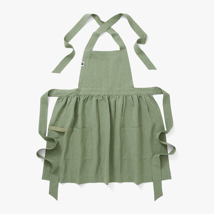 Hedley & Bennett Pinafore Apron, Matcha Green — front view