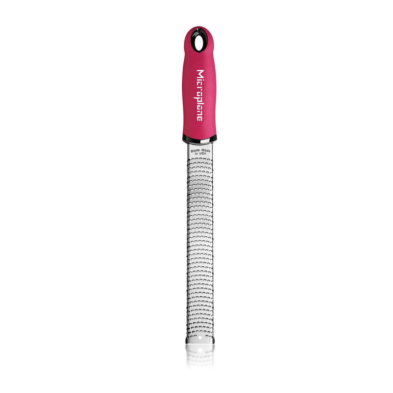 Microplane | Premium Zester, Grater - Fuchsia with stainless-steel blade, ergonomic handle, ideal for zesting citrus and grating hard cheeses, spices, and chocolate.