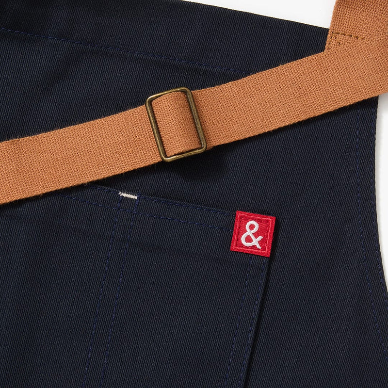 Hedley & Bennett Essential Apron, Midnight Blue — construction detail