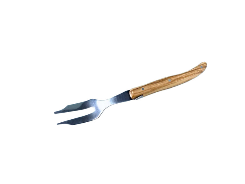 Mini Cheese Fork - Olivewood by Be Home, featuring a wooden handle; a durable kitchen utensil ideal for serving cheese, reflecting Athens Cooks' curated kitchen tool selection.