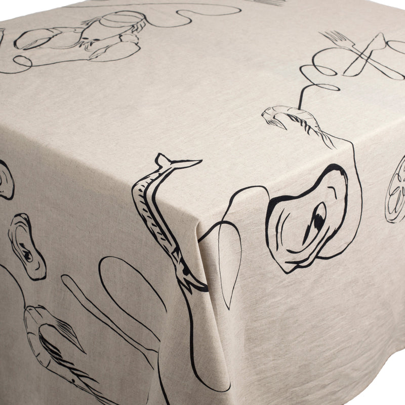 Misette | Line Drawing Linen Tablecloth