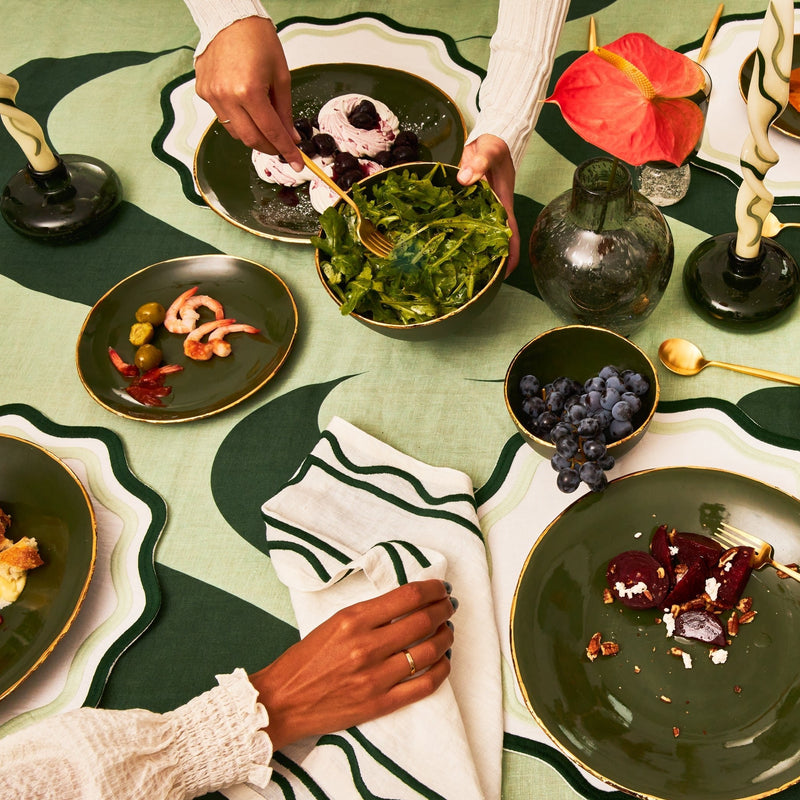 Misette | Embroidered Linen, Green