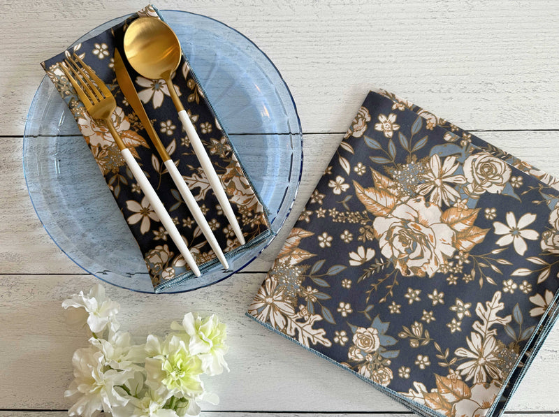 Dot and Army | Moon Water Floral Cloth Napkins - 20inch dinner