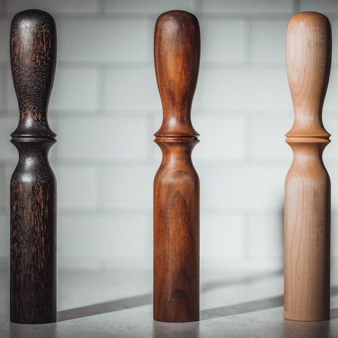 Blanc Creatives cocktail muddler available in Noir, Walnut, and Maple finishes