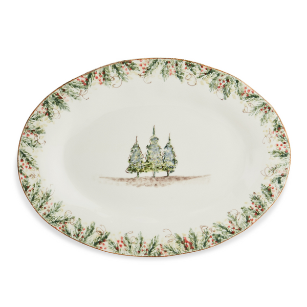 Arte Italica & Crown Linen Designs | Natale Oval Platter