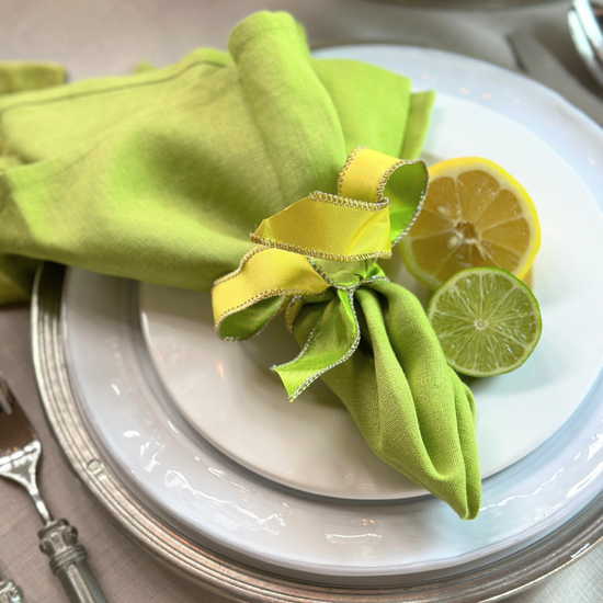 Arte Italica & Crown Linen Designs | Washed Linen Napkin Sets - Harvest Gold