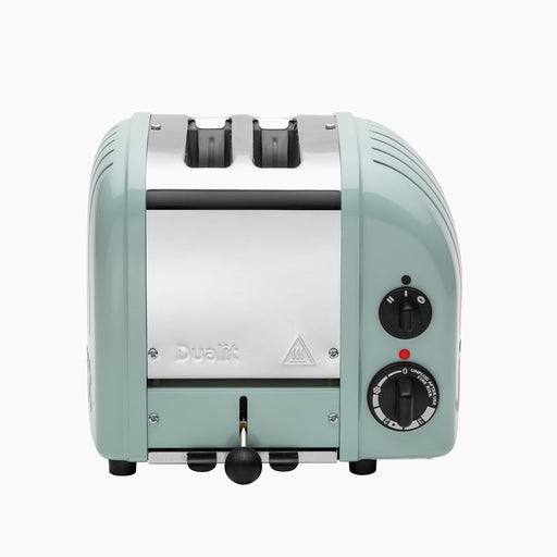 Dualit | 2 Slice Classic Toaster, Eucalyptus, featuring ProHeat elements, browning dial, defrost/reheat settings, and lever/crumb-tray assembly, perfect for Athens Cooks' curated kitchen collection.