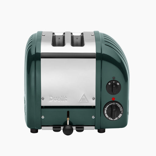 Dualit | 2 Slice Classic Toaster, Evergreen features chrome accents, browning control, and defrost setting. Ideal for Athens Cooks' curated kitchen appliance collection.