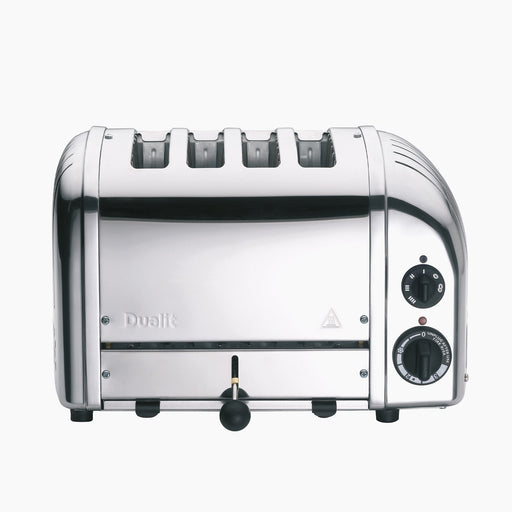 Dualit | 4 Slice Classic Toaster, Polished: Stainless-steel with browning controls and manual eject lever, ideal for efficient toasting.