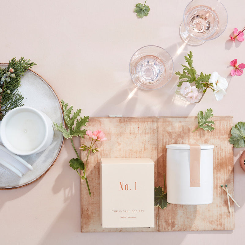 The Floral Society | Soy Wax Candle No. 1, Juniper + Geranium