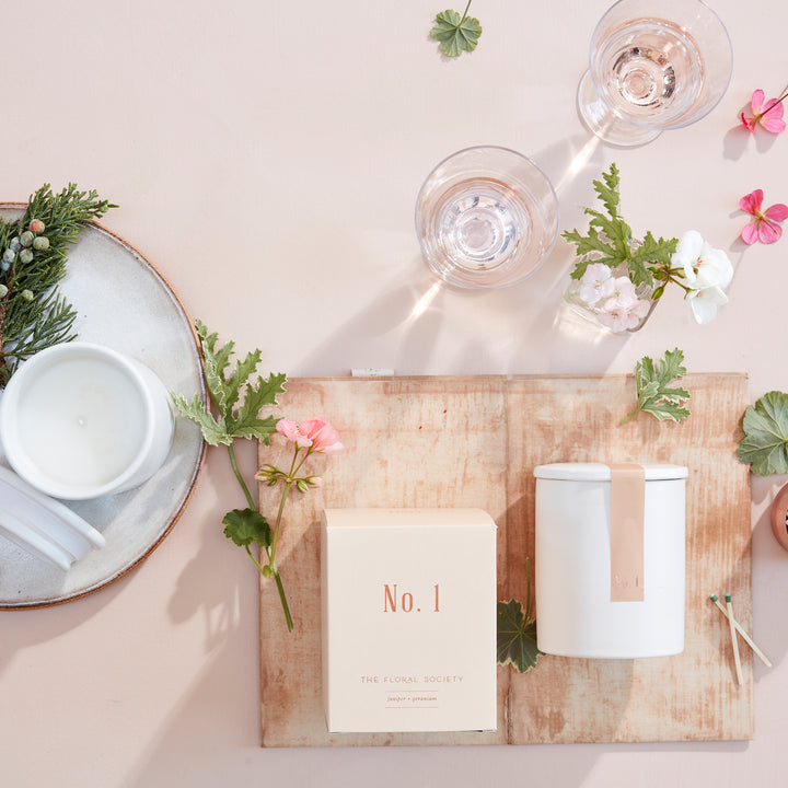 The Floral Society | Soy Wax Candle No. 1, Juniper + Geranium