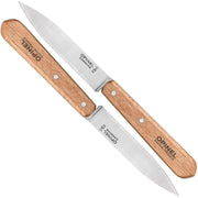 Opinel | No.102 Carbon Paring Knives with 3.75-inch carbon-steel blades and beech-wood handles, ideal for precise cutting of fruits and small vegetables. Set of 2.