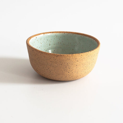 RachaelPots Salt + Sauce Bowl in yellow, hand-thrown stoneware, ideal for kitchen prep; fits with other bowls. Microwave and dishwasher safe.