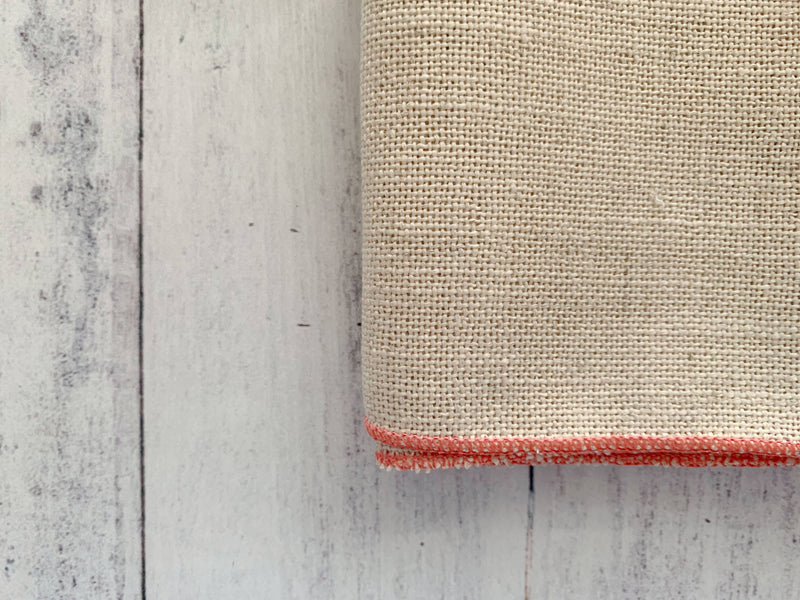 Dot and Army | Oatmeal Napkins with Colorful Edging - Orange