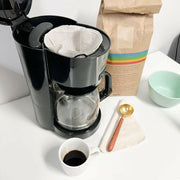 Marley's Monsters | Organic Coffee Filters - Basket: Handmade, reusable linen filters for basket-style coffee machines, promoting a sustainable, plastic-free brewing experience.